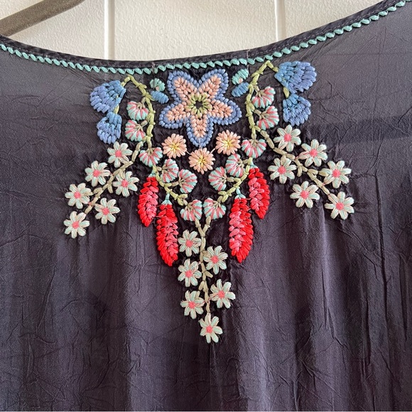 Johnny Was Aubrieta Embroidered Georgette Blouse Tunic - Picture 8 of 14